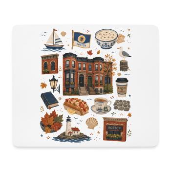 Boston | Küste & Geschichte - Mousepad (Querformat) - Weiß - Vorne