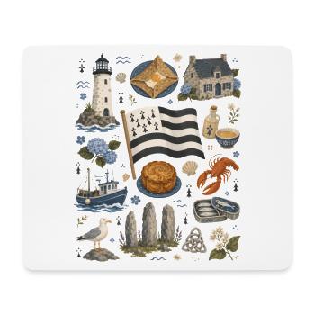 Brittany | Coast, Lighthouse & Seasickness - Mouse Pad (horizontal) - white - Front