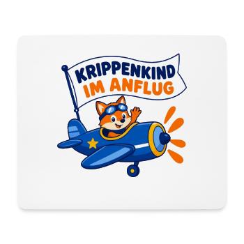 Krippenkind im Anflug – Fuchs als kleiner Pilot - Mousepad (Querformat) - Weiß - Vorne