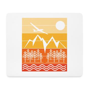 Segelflug Landschaft Design Sunset - Mousepad (Querformat) - Weiß - Vorne