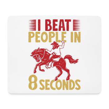 Western Rider I Beat People In 8 Seconds Cowgirls - Mousepad (Querformat) - Weiß - Vorne
