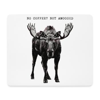 No Coffee Not Amused Moose Wilderness - Mousepad (Querformat) - Weiß - Vorne