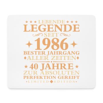 1986 Baujahr Geburtstag Vintage 40 Jahre - Mousepad (Querformat) - Weiß - Vorne
