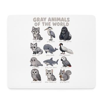  Graue Tiere Der Welt Wildtierdiagramm Wolf Eule - Mousepad (Querformat) - Weiß - Vorne