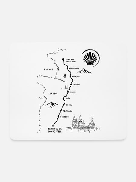 Pilgern Jakobsweg | Camino | Frankreich Spanien - Mousepad (Querformat) - Weiß