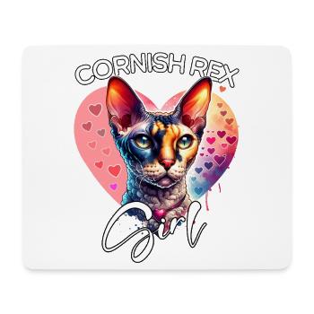 Cornish Rex Girl Cornish Rex Cat - Mouse Pad (horizontal) - white - Front