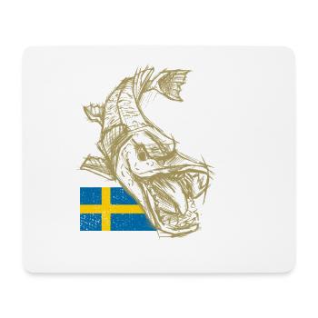 Suède Pêche - Tapis de souris (format paysage) - blanc - Devant