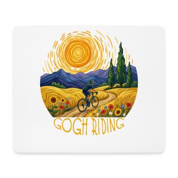 Gogh Riding Sunlit Field Cyclist - Mousepad (Querformat) - Weiß - Vorne