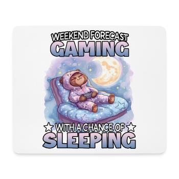 Gaming Weekend: Schlafender Sloth - Mousepad (Querformat) - Weiß - Vorne