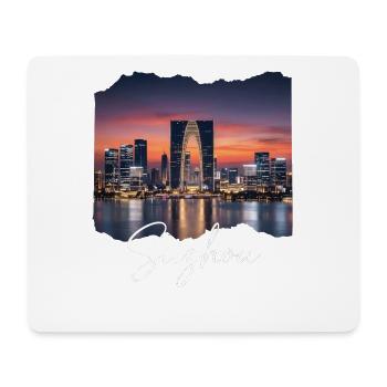 Suzhou Skyline Sunset Script - Mouse Pad (horizontal) - white - Front