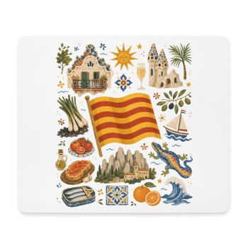 Catalonia | Gaudí, Coast & Pleasure - Mouse Pad (horizontal) - white - Front