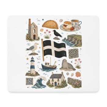 Cornwall | Cliffs, Coast & Seasickness - Mouse Pad (horizontal) - white - Front