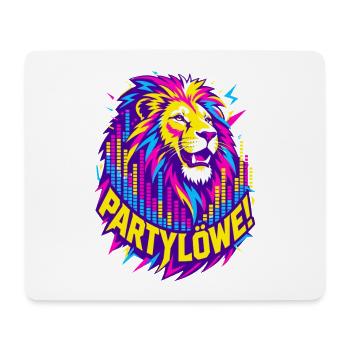 Partylöwe – Neon Löwe Electro & Festival - Mousepad (Querformat) - Weiß - Vorne