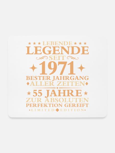 1971 Baujahr Geburtstag Vintage 55 Jahre - Mousepad (Querformat) - Weiß