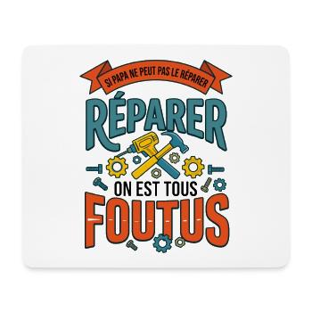 Papa Bricoleur Humour Cadeau - Tapis de souris (format paysage) - blanc - Devant