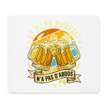 Papa Parfait N'a Pas D'abdos Humour Bière - Tapis de souris (format paysage) - blanc - Devant