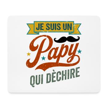 Papy Qui Déchire Humour Cadeau Rétro - Tapis de souris (format paysage) - blanc - Devant