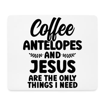 Antelope Christian Humor Coffee - Mouse Pad (horizontal) - white - Front