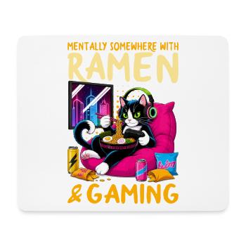 Gamer Gaming Cat Ramen Video Game - Mouse Pad (horizontal) - white - Front