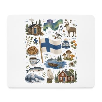 Finnland | Seen, Sauna & Nordlicht - Mousepad (Querformat) - Weiß - Vorne