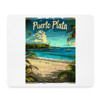 Exotischer Strand Puerto Plata Karibik Landschaft - Mousepad (Querformat) - Weiß - Vorne