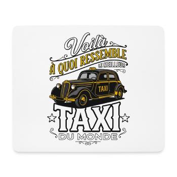 Meilleur Taxi Du Monde Chauffeur Humour - Tapis de souris (format paysage) - blanc - Devant