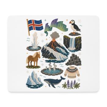 Iceland | Volcanoes, Geysers & Northern Lights - Mouse Pad (horizontal) - white - Front