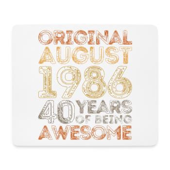 August 1986: 40 Years of Being Awesome - Mouse Pad (horizontal) - white - Front