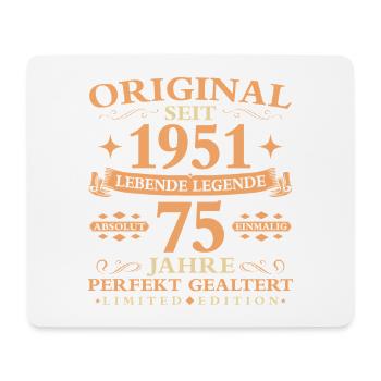 Geburtstag 75 Jahre Baujahr 1951 - Mousepad (Querformat) - Weiß - Vorne