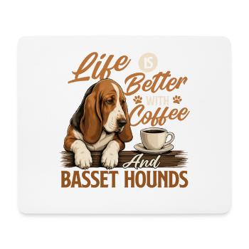 Coffee And Basset Hounds - Dog Mom Coffee Lover - Mouse Pad (horizontal) - white - Front