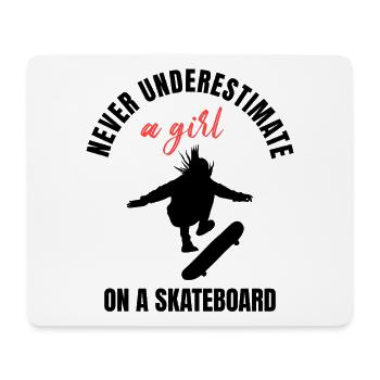 Pouvoir féminin skateur - Tapis de souris (format paysage) - blanc - Devant