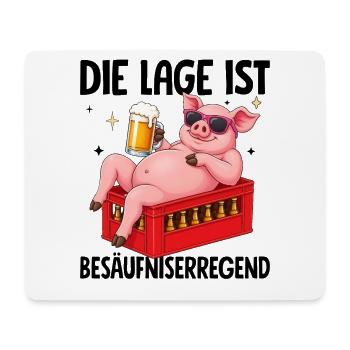 Die Lage Ist Besäufniserregend Schwein Bier - Mousepad (Querformat) - Weiß - Vorne