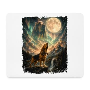 Bloodhound Howling At Moon - Dog Dad Dog Mom - Mouse Pad (horizontal) - white - Front