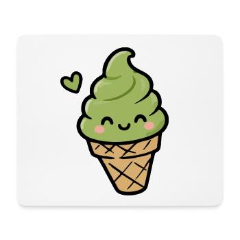 Cornet de glace Kawaii Matcha - Tapis de souris (format paysage) - blanc - Devant