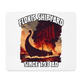Incendie Viking au chantier naval Flokis - Tapis de souris (format paysage) - blanc - Devant