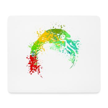 Art éclaboussé de flamant rose - Tapis de souris (format paysage) - blanc - Devant