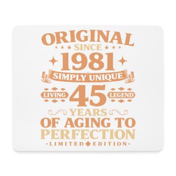 Original since 1981 Vintage 45th Birthday - Mouse Pad (horizontal) - white - Front