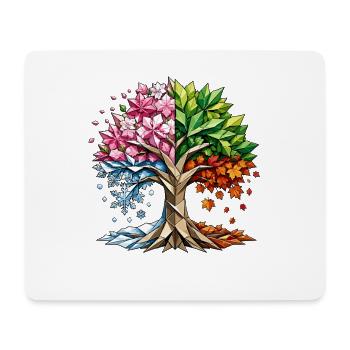Four Seasons Tree Art - Mouse Pad (horizontal) - white - Front
