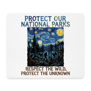 Cryptid Van Gogh Protect Our National Parks - Mouse Pad (horizontal) - white - Front
