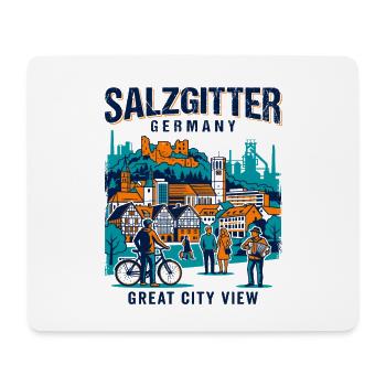 Salzgitter, Allemagne, Grande vue urbaine - Tapis de souris (format paysage) - blanc - Devant