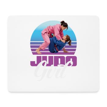 Judo Girl Retro Girl Martial Arts Judoka - Tapis de souris (format paysage) - blanc - Devant