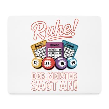 Bingo Game Ruhe Der Meister Sagt An Bingo - Mousepad (Querformat) - Weiß - Vorne