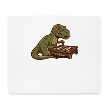 T-Rex Dinosaur Playing Chess - Mouse Pad (horizontal) - white - Front