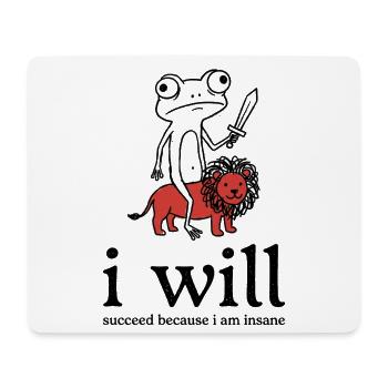 Froschritter with lion companion - Mouse Pad (horizontal) - white - Front
