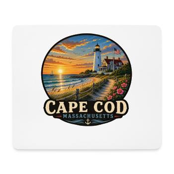 Phare de la plage de vacances de Cape Cod, Massachusetts - Tapis de souris (format paysage) - blanc - Devant