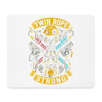 Industrial Climber Height Worker Twin Rope Strong - Mouse Pad (horizontal) - white - Front