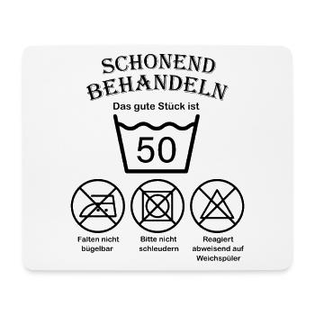 Die Wäsche bitte schonend behandeln 50 Geburtstag - Mousepad (Querformat) - Weiß - Vorne