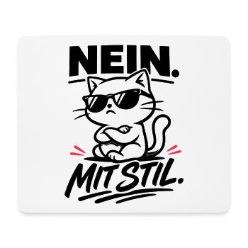 NO with style – cat with crossed arms - Mouse Pad (horizontal) - white - Front