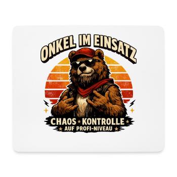 Onkel im Einsatz – Chaos-Kontrolle mit Bär - Mousepad (Querformat) - Weiß - Vorne
