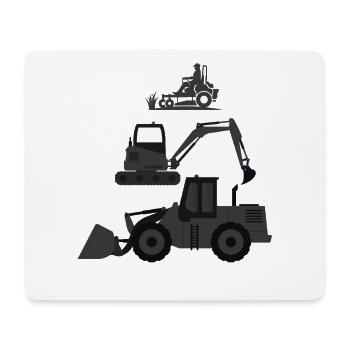 Construction Equipment Silhouettes Collection - Mouse Pad (horizontal) - white - Front